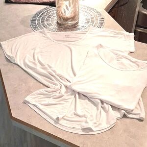 2 Lands' End Silky Tees . MED NWOT